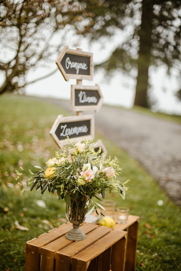 Hochzeits-Wegweiser von Kreationell – mediterrane Hochzeit Schlössli Utenberg